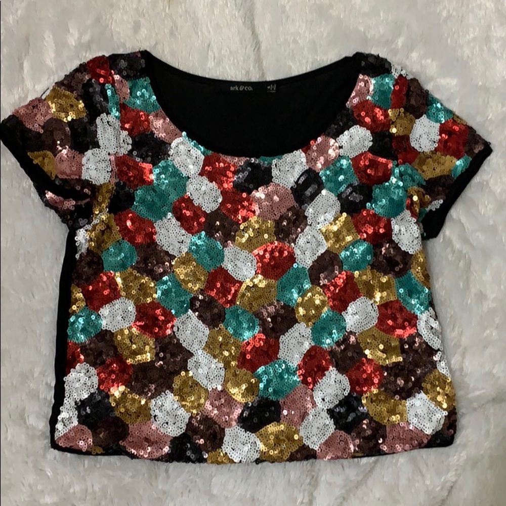 Multi color sequin blouse- ark and co - S/Small